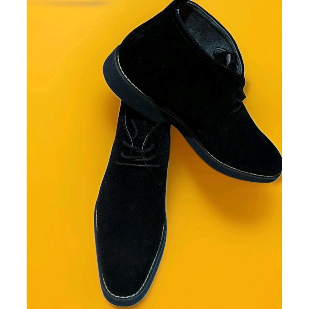 Steven Land Shoes Chukka  Black Dress Velvet Rubber Sole Sz 8.5 EUC